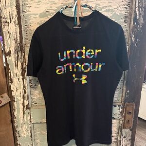 Under Armour Black Tee with Multicolor Logo